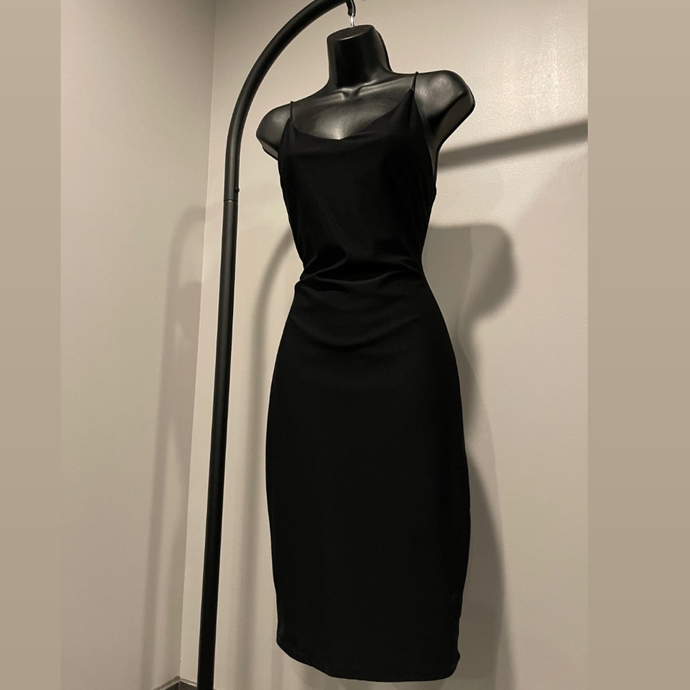 Black Spaghetti Strap Dress Slim Fit Size M